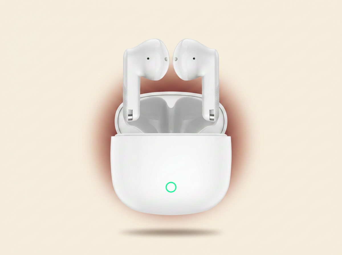 Sinudyne nanoTouch White earbuds with charging case